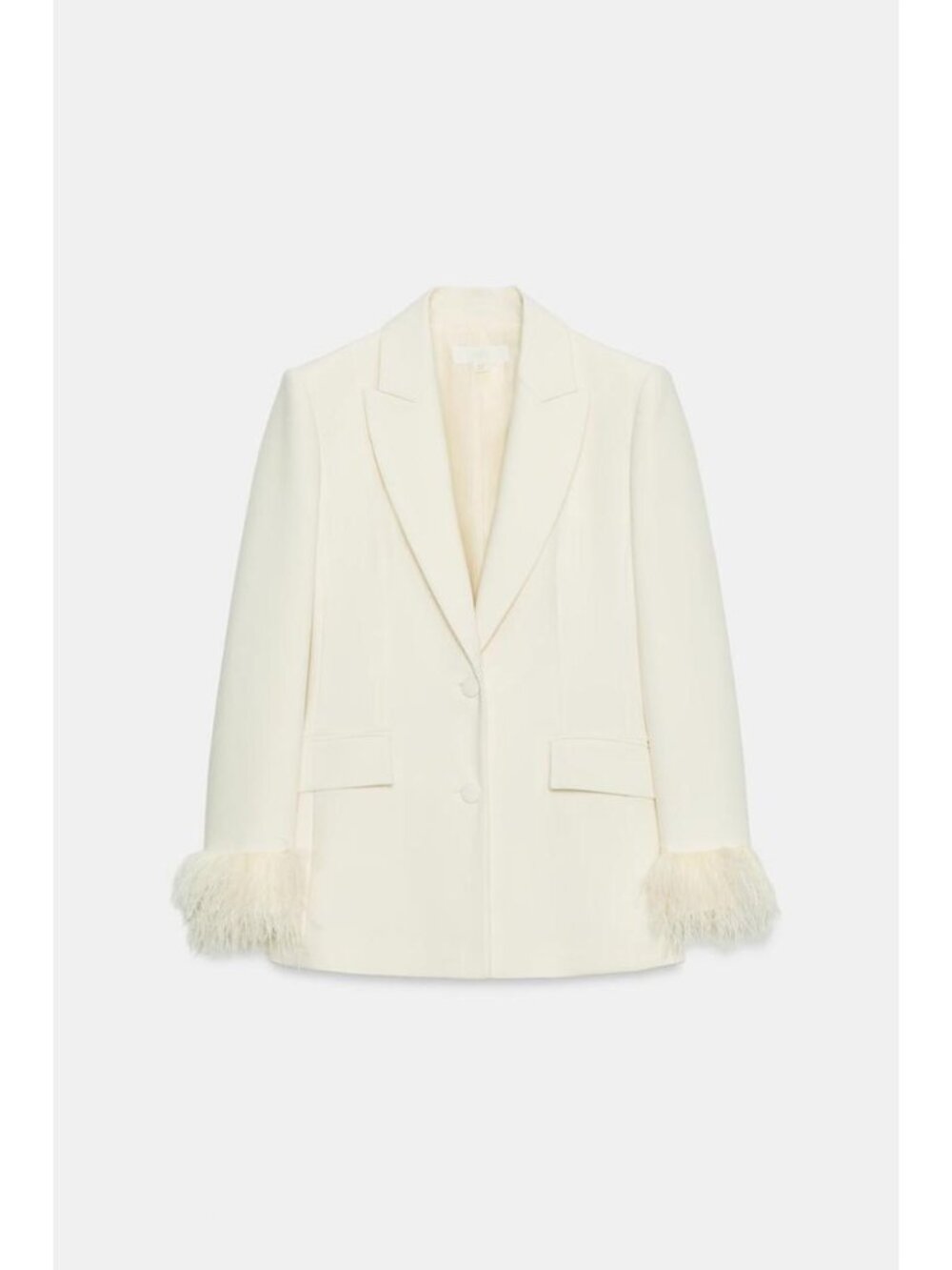 ZARA BLAZER WITH SHOULDER PADS AND FEATHER CUFFS